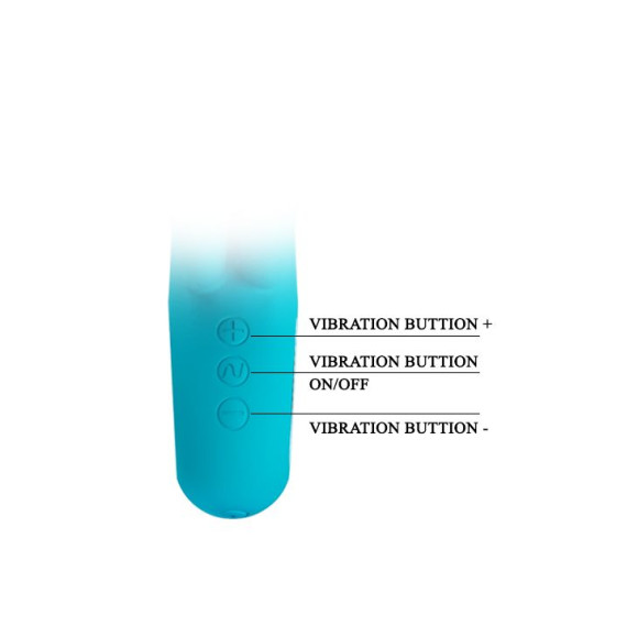 Бирюзовый вибратор Chris с клиторальным отростком - 15,4 см.