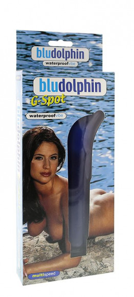 Синий вибратор в форме дельфина для G-стимуляции FLORIDA DOLPIN - 16 см.
