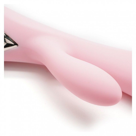 Нежно-розовый вибромассажер-кролик A-King - 22,6 см.