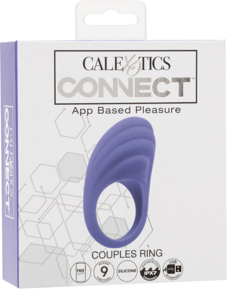 Фиолетовое эрекционное виброкольцо Couples Ring с управлением через приложение