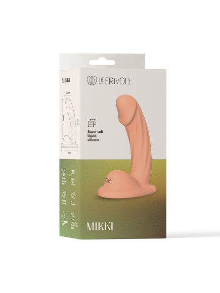 Телесный тактильный вибратор Mikki с присоской - 13 см.