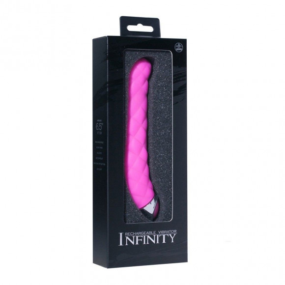 Розовый вибромассажер Infinity Textured Rechargeable G-Spot Vibrator -  17 см.