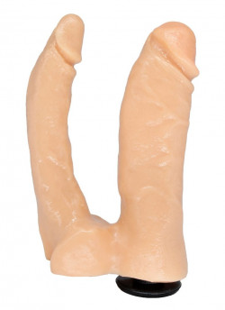 Телесная анально-вагинальная насадка Harness - 15 см.