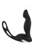 Черный вибромассажер простаты P-PLEASER W ERECTION ENHANCE