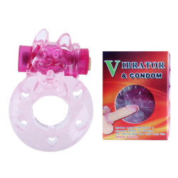 Розовое эрекционное виброкольцо с котом Розовое эрекционное виброкольцо с котом