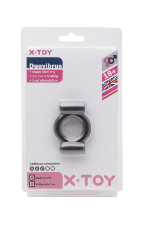 Пепельное эрекционное кольцо с вибрацией Duovibrus I