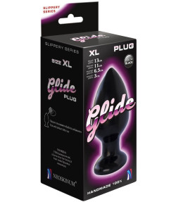 Черный анальный плаг Glide XL - 13 см. Черный анальный плаг Glide XL - 13 см.