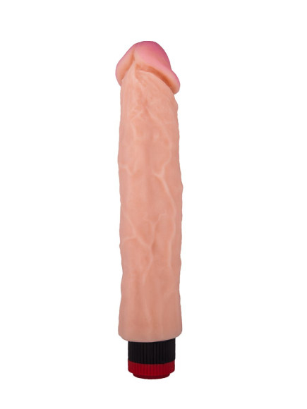Вибратор-реалистик с розовой головкой - 26,2 см.