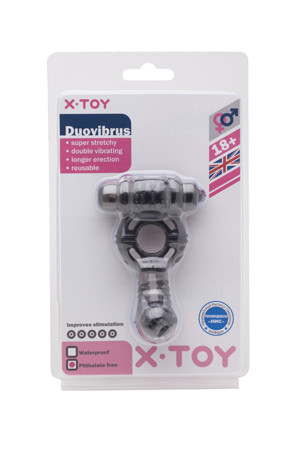 Пепельное стимулирующее кольцо с вибрацией Duovibrus II