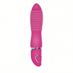 Розовый рельефный вибратор Body & Soul Indulge - 9,5 см.