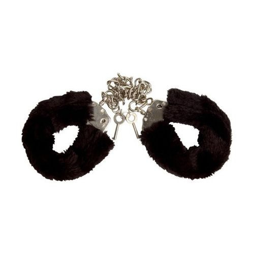 Меховые черные наручники VARIATIONS