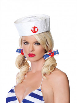 Заколка для волос с красным якорем