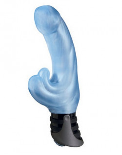 Голубой гелевый вибратор SEA OF LOVE - 16 см.