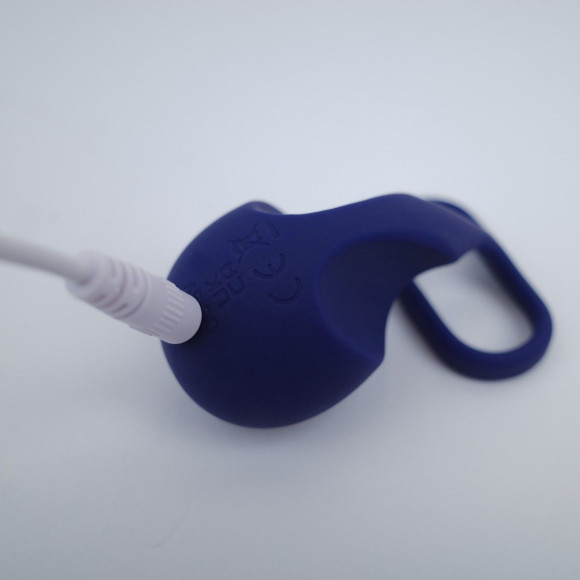 Синий вибростимулятор на пальцы Lunar