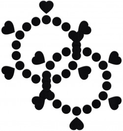 Чёрные открытые пестисы Круги и сердца Чёрные открытые пестисы Круги и сердца