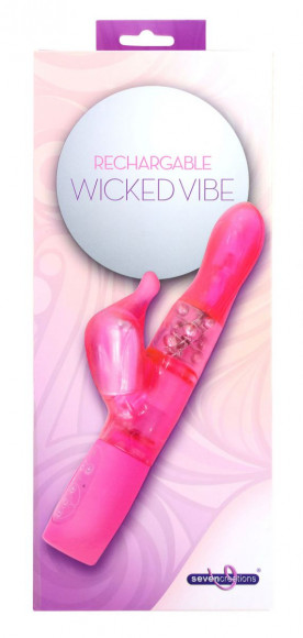 Розовый перезаряжаемый вибромассажёр с клиторальным стимулятором - 25 см. Розовый перезаряжаемый вибромассажёр с клиторальным стимулятором - 25 см.