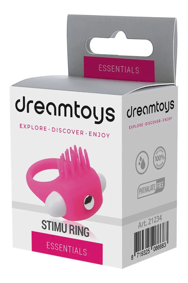 Розовое эрекционное кольцо с щеточкой LIT-UP SILICONE STIMU RING 5