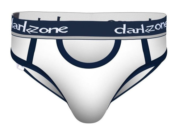 Белые мужские трусы-брифы с вырезом