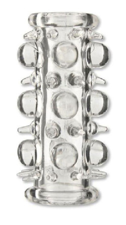 Прозрачная  насадка на пенис с шипами и шишечками