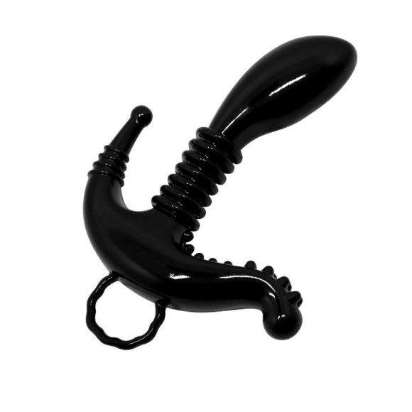 Чёрный стимулятор точки G, клитора и ануса Чёрный стимулятор точки G, клитора и ануса
