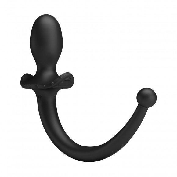 Черная анальная вибропробка с хвостом Anthony Черная анальная вибропробка с хвостом Anthony