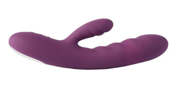 Сливовый вибратор-кролик Avery с возвратно-поступательными движениями - 18,6 см.