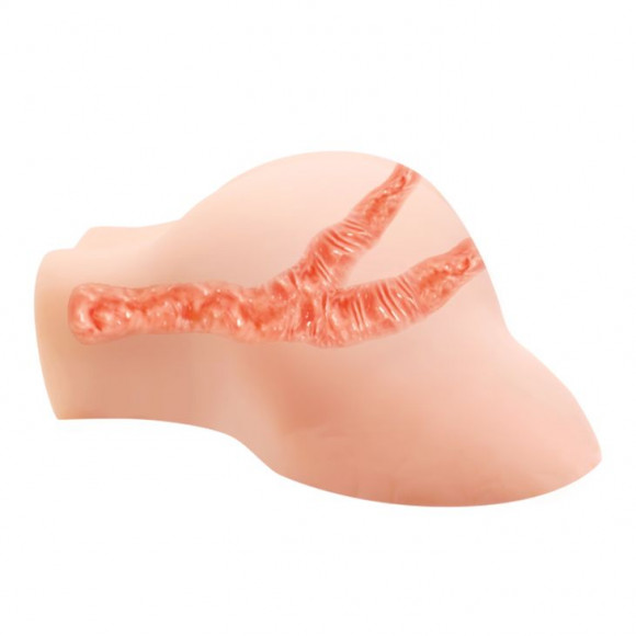 Телесная вибровагина Julie с 2 рабочими отверстиями Телесная вибровагина Julie с 2 рабочими отверстиями