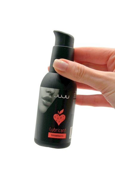 Съедобный лубрикант JUJU Strawberry с ароматом клубники - 100 мл.