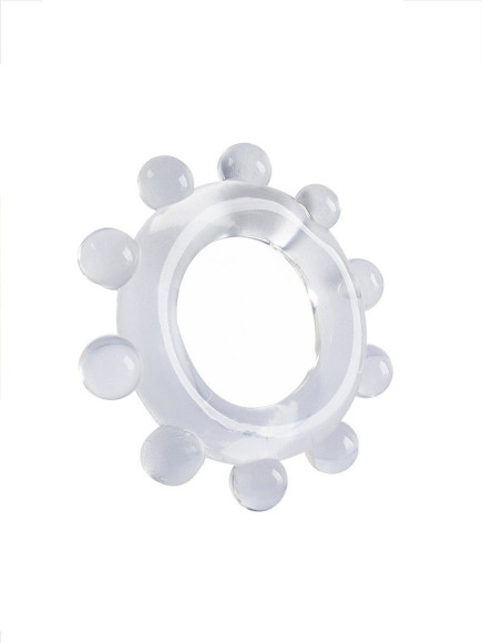 Прозрачное эрекционное кольцо со стимулирующими шариками
