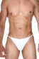 Белые мужские трусы-стринги на тонких бретелях