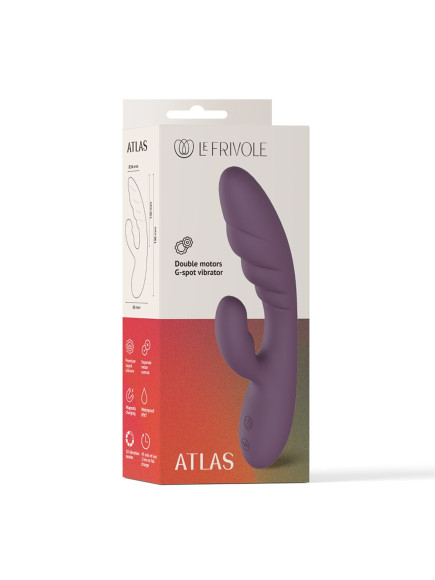 Фиолетовый вибратор-кролик Atlas - 19,8 см.