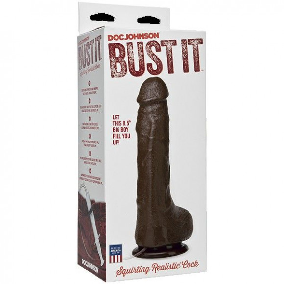 Коричневый фаллоимитатор с имитацией семяизвержением Bust It Squirting Realistic Cock - 23,36 см. Коричневый фаллоимитатор с имитацией семяизвержением Bust It Squirting Realistic Cock - 23,36 см.