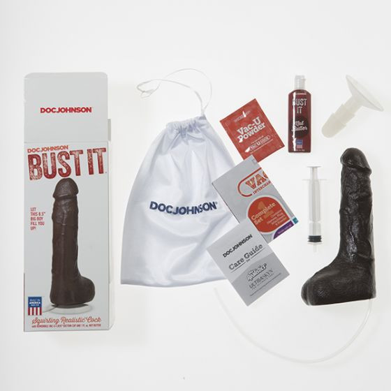 Коричневый фаллоимитатор с имитацией семяизвержением Bust It Squirting Realistic Cock - 23,36 см. Коричневый фаллоимитатор с имитацией семяизвержением Bust It Squirting Realistic Cock - 23,36 см.