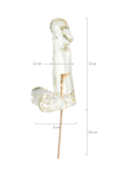 Прозрачный леденец в форме пениса со вкусом пина колада