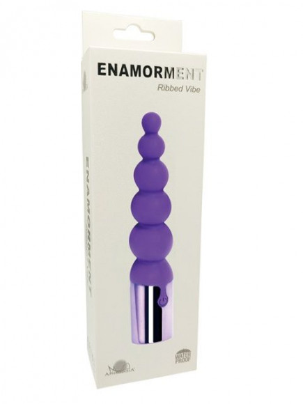 Черный вибратор-ёлочка Enamorment Ribbed Vibe - 18,2 см.