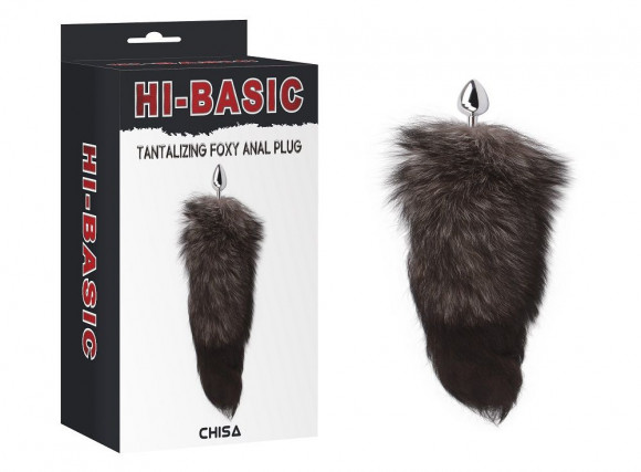 Серебристая анальная пробка с хвостом Tantalizing Foxy Anal Plug