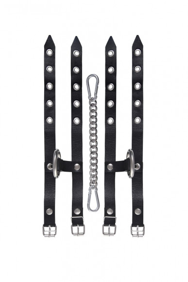 Черные однослойные оковы из двух ремешков
