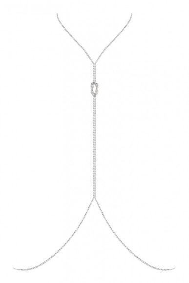 Серебристое украшение на тело со стразами Серебристое украшение на тело со стразами