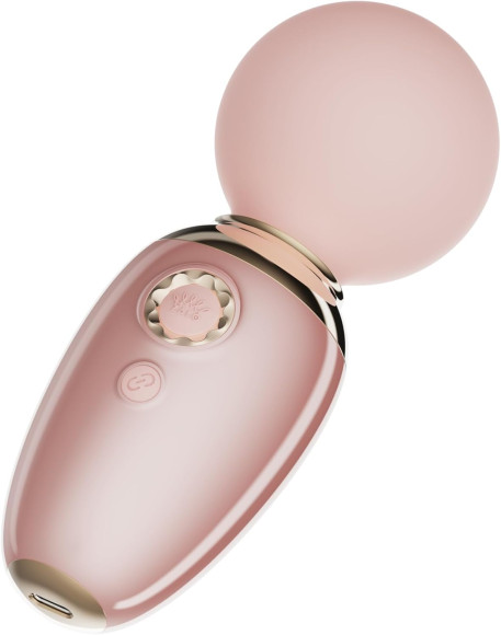 Нежно-розовый мини-вибратор с функцией нагрева Ava