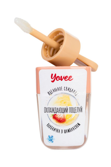 Бальзам для губ «Охлаждающий поцелуй» с ароматом клубники и шампанского - 5,5 мл. Бальзам для губ «Охлаждающий поцелуй» с ароматом клубники и шампанского - 5,5 мл.