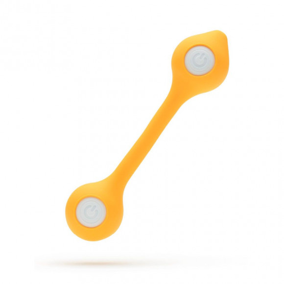 Жёлтый двусторонний вибратор VI-BO TWIN BALL Жёлтый двусторонний вибратор VI-BO TWIN BALL