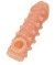 Телесная закрытая насадка с шариками Cock Sleeve 010 Size S - 13,8 см.