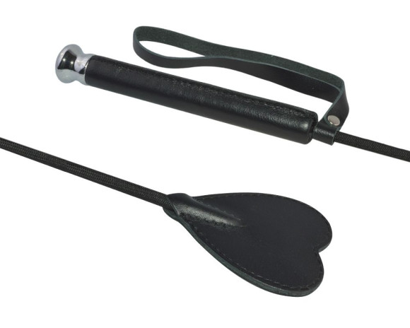 Чёрный стек с шлепком-сердечком - 60 см.