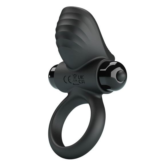 Черное эрекционное кольцо с вибрацией Adrien