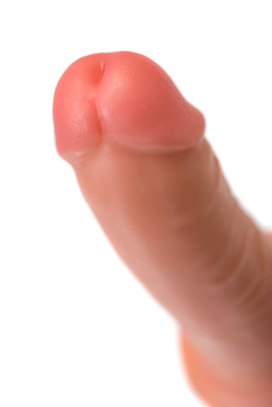 Телесный фаллоимитатор на присоске RealStick CALIBER - 18 см.