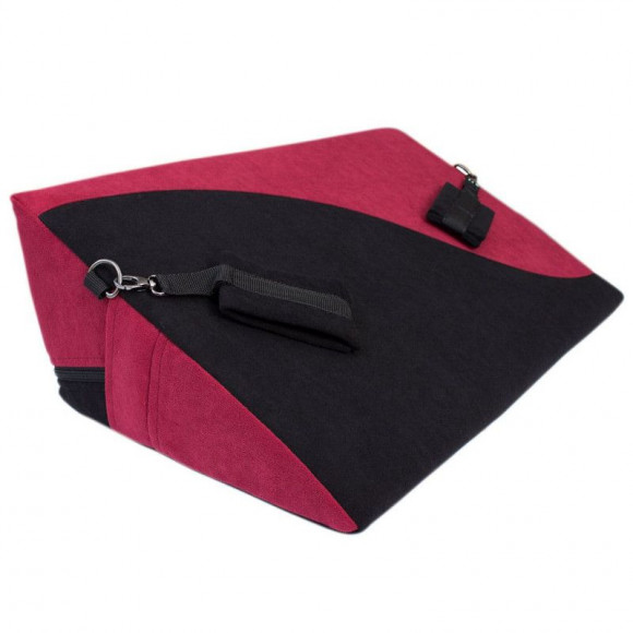 Малиново-черная подушка для любви HANNA с фиксаторами Малиново-черная подушка для любви HANNA с фиксаторами