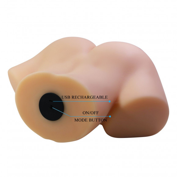 Телесный мастурбатор Vivian с 2 любовными тоннелями