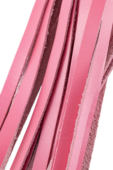 Розовая кожаная плеть - 50 см.